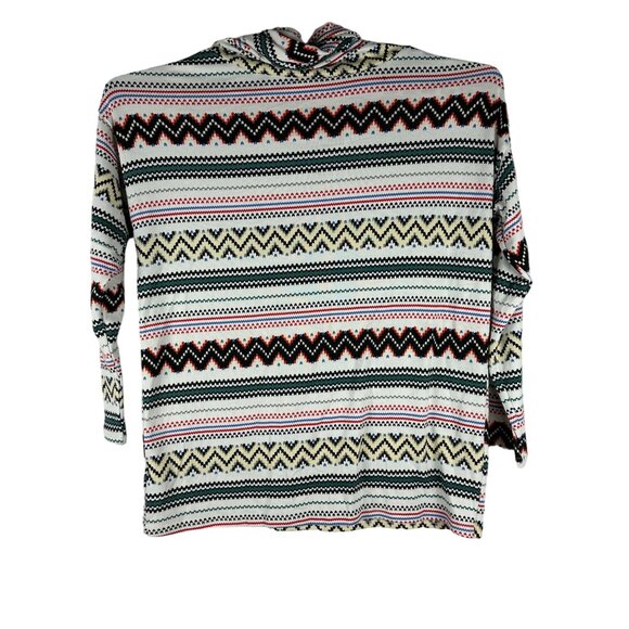 Weaczzy Size 2XL Womens Cowl Neck Zigzag Pattern Top 3/4 Sleeves - Picture 2 of 5